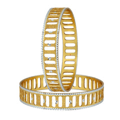 Wedding Filigree 22K Gold Rhodium Metal Chuda Kada Bangle Set Of 2