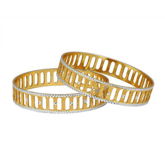 Wedding Filigree 22K Gold Rhodium Metal Chuda Kada Bangle Set Of 2