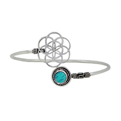 Elephant Oxidized Silver Plated Green Adjustable Bangle Kada For Women