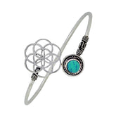 Elephant Oxidized Silver Plated Green Adjustable Bangle Kada For Women