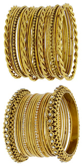 Wedding Marriage Antique Gold Chuda Bangle Set Of 19 Combo Women