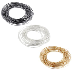 Trendy Western Oxidized Rhodium Plated Slim Bangle Cluster Of 12