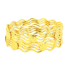 Queen Elizabeth Wedding 22K Gold Plated Bangle Pair Set Of 2 For Women