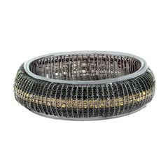 Designer Filigree Gold Black Silver Plated Bangle Kada For Girls Women