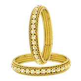 Traditional Square Rope Design 22K Gold Bangle Kada Set Of 2 Girls