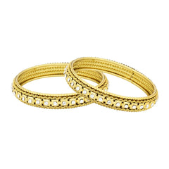 Traditional Square Rope Design 22K Gold Bangle Kada Set Of 2 Girls