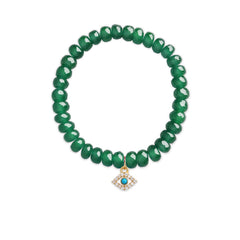 Brass 18k Evil Eye Charm Embellishment Bracelet For Women