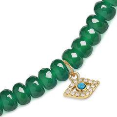 Brass 18k Evil Eye Charm Embellishment Bracelet For Women