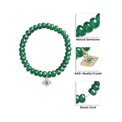 Brass 18k Evil Eye Charm Embellishment Bracelet For Women