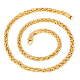 316L Stainless Steel Gold Plated Wheat Spiga Franco Chain 21.5"