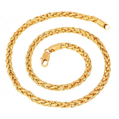 316L Stainless Steel Gold Plated Wheat Spiga Franco Chain 21.5"
