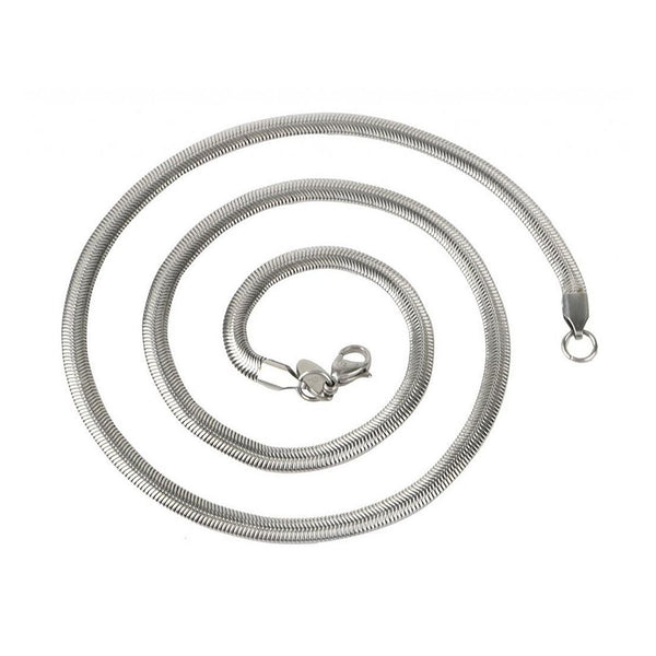 316L Stainless Steel Silver Silk Snake Herringbone Snake Chain 22 – ZIVOM