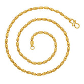 Oval Cylinder 22K Gold Plated 19" Chain For Men Women