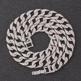 Thick Heavy Punk Chunky Curb Cuban Hip Hop Rhinestone Silver Chain Men