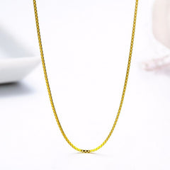 Slim Box 18K Gold Daily Wear 19" Necklace Chain For Men