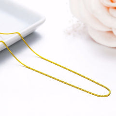 Slim Box 18K Gold Daily Wear 19" Necklace Chain For Men