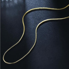 Slim Box 18K Gold Daily Wear 19" Necklace Chain For Men