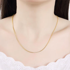 Slim Box 18K Gold Daily Wear 19" Necklace Chain For Men