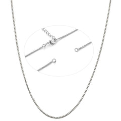 Silver Stainless Steel Box Chain Necklace For Men 18" Inch