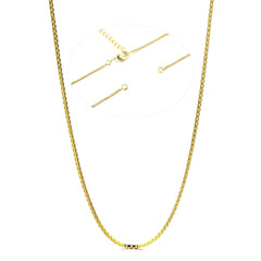 Gold Stainless Steel Box Chain Necklace For Men 18" Inch