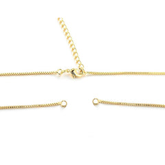 Gold Stainless Steel Box Chain Necklace For Men 18" Inch