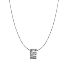 Silver Cz Initial Alphabet Letter A Necklace Pendant Chain
