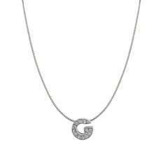 Silver Cz Initial Alphabet Letter A Necklace Pendant Chain