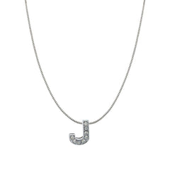 Silver Cz Initial Alphabet Letter A Necklace Pendant Chain