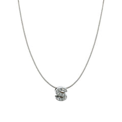 Silver Cz Initial Alphabet Letter A Necklace Pendant Chain