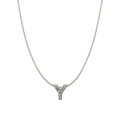 Silver Cz Initial Alphabet Letter A Necklace Pendant Chain