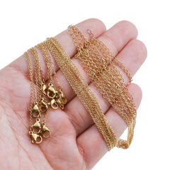Slim Link Copper 18K Gold Chain Necklace For Women "18