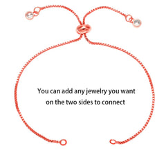 Rose Gold Slim Box Slider Adjustable Extender Chain Ball Ends Accessory For Diy 9" Bracelet For Women Girls