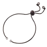 Black Silver Slim Box Slider Extender Chain Accessory Bracelet