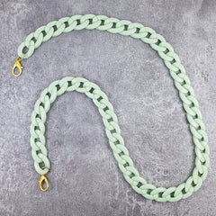 Mint Green Polymer Mask Chain For Women