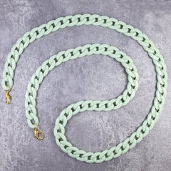 Mint Green Polymer Mask Chain For Women