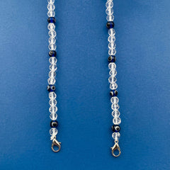 Transparent White Black Beads Mask Chain For Women