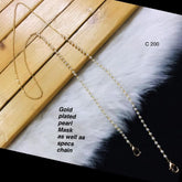 Gold Copper Pearl Ball Link Mask Chain For Women