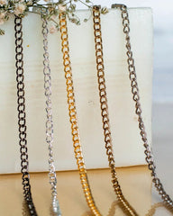 Iron Twisted Link Curb 3.5 Mm Chain Women Unisex