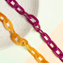 Acrylic Link 1 Meter 22 Mm Width Chain Women Unisex