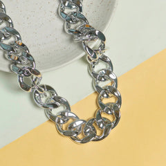 Metallic Acrylic Curb 34 Mm Width 1 Meter Chain Women Unisex