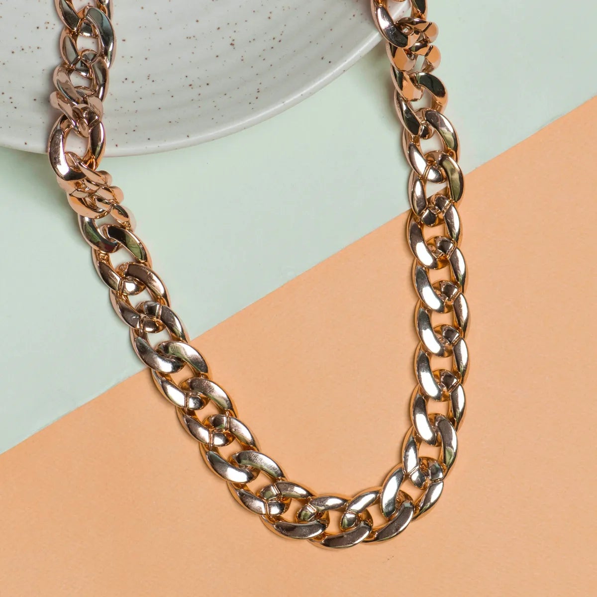 Metallic Curb Link 30 Mm Width 1 Meter Mask Chain Women Unisex