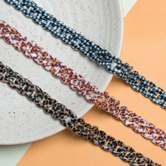 Animal Print Acrylic S Sunglasses Necklace Holder 1 Meter 16 Mm Width Mask Chain Women Unisex