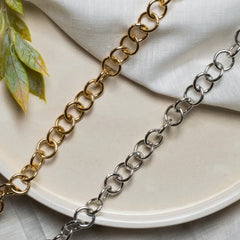 Aluminium Round Plain 15 Mm Width 1 Meter Chain Women Unisex