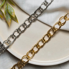 Aluminium Oval Plain 17 Mm Width 1 Meter Chain Women Unisex