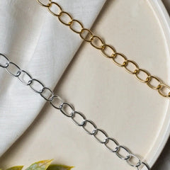 Aluminium Oval Plain 10 Mm Width 1 Meter Chain Women Unisex