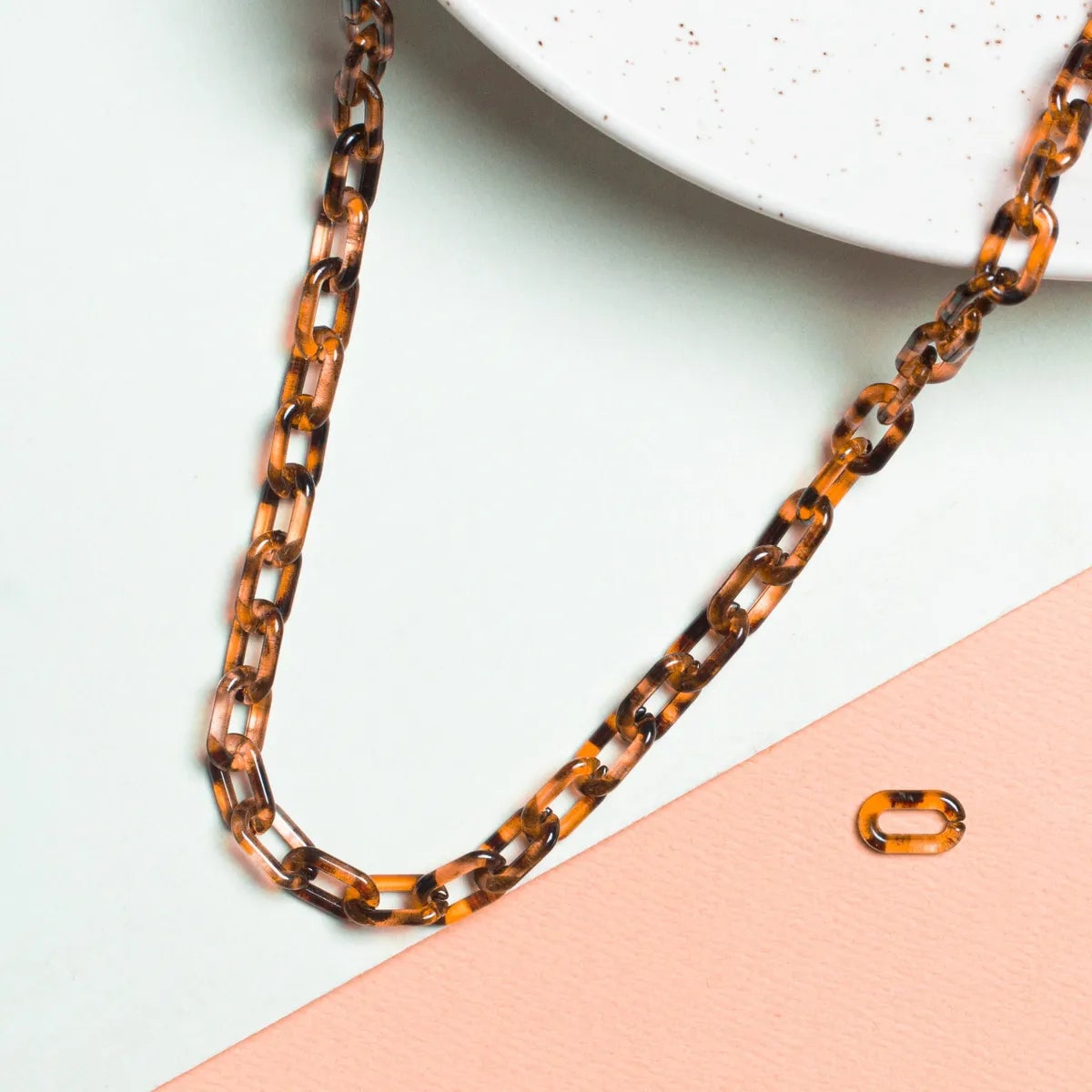 Tortoise Shell Acrylic 1 Meter 9 Mm Width Mask Chain Women Unisex