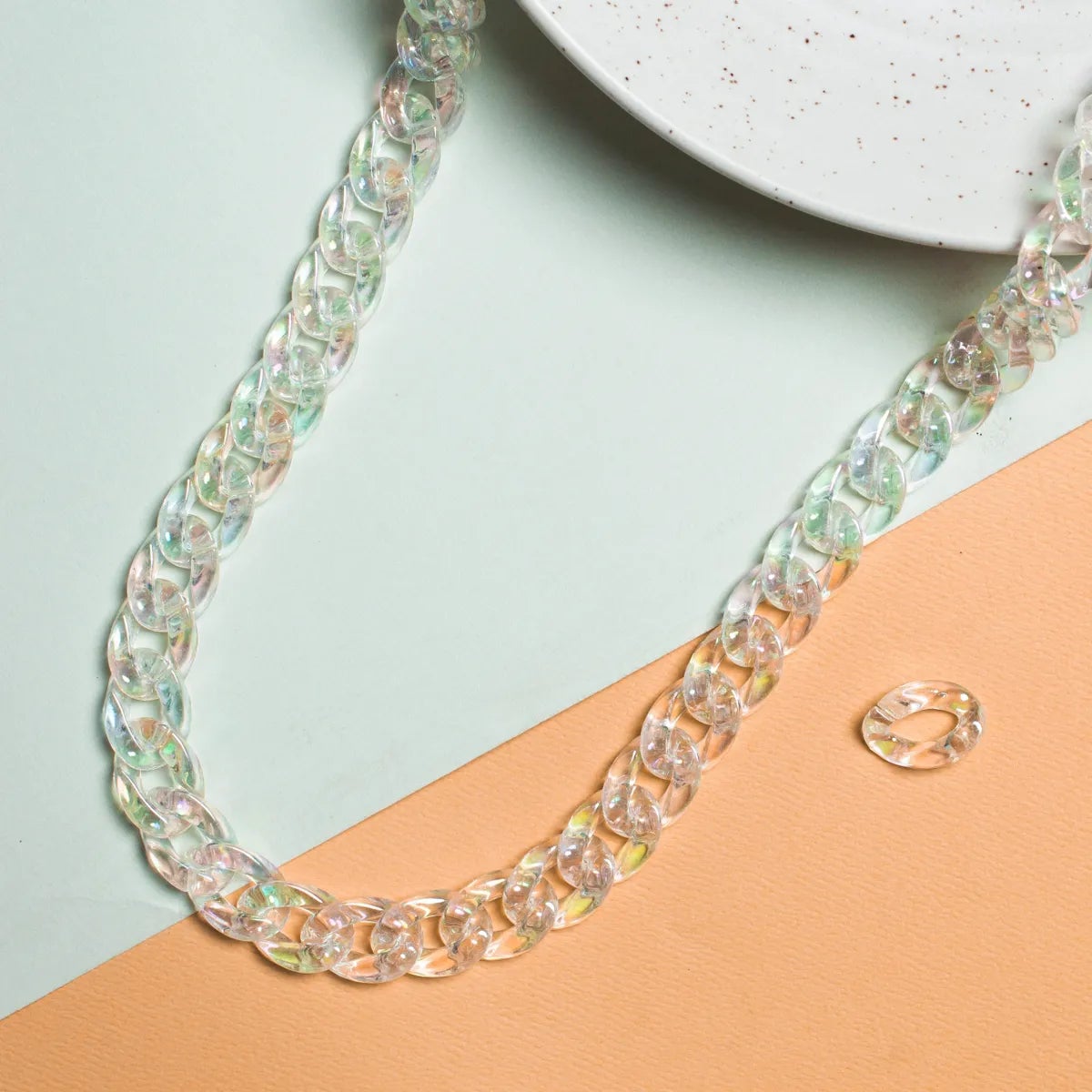 Acrylic Transparent Cuban Links Sunglasses Necklace Holder 1 Meter 17 Mm Width Mask Chain Women Unisex