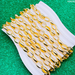 Chunky Bead Button 18K Gold Anti Tarnish Chain 1 Metre