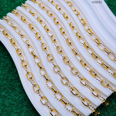 Oval Rugged Glossy Links 18K Gold Anti Tarnish Chain 1 Metre