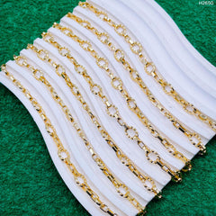 Braided Round Oval Links 18K Gold Anti Tarnish Chain 1 Metre